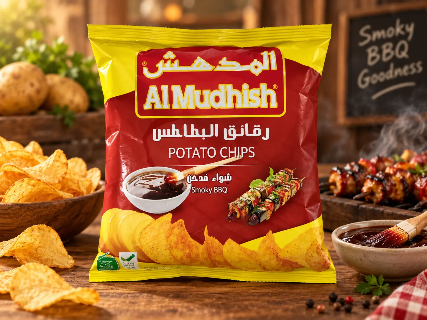 رقائق بطاطس بنكهة الباربكيو المدخن من المدهش، 15 جرام