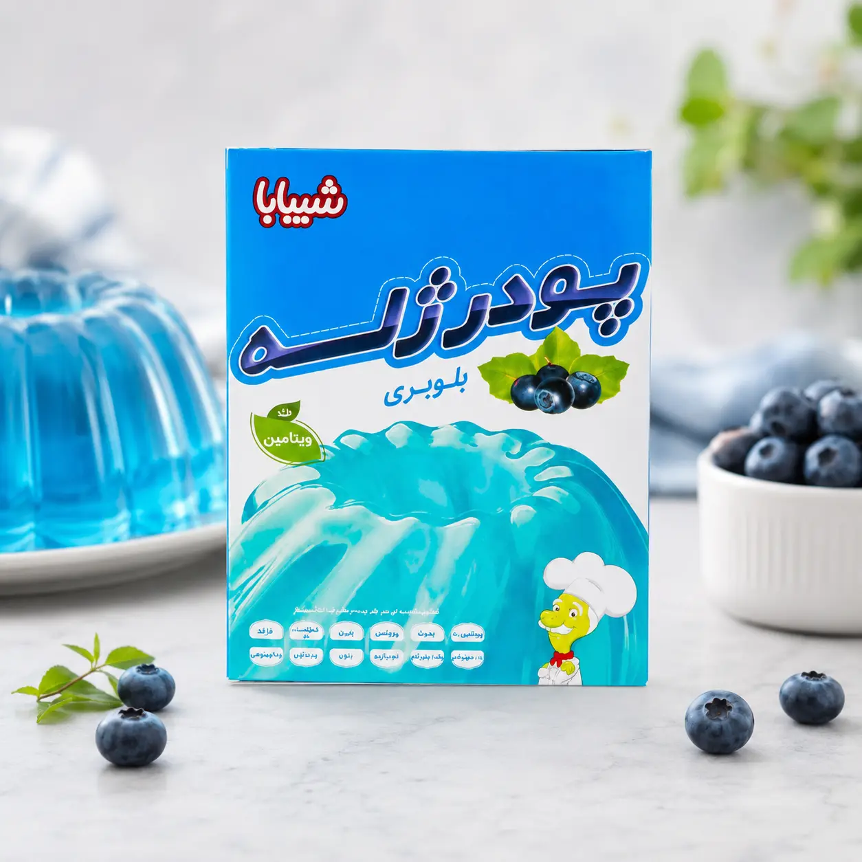 بودرة جيلي بنكهة التوت الأزرق من شيبابا، 100 جرام