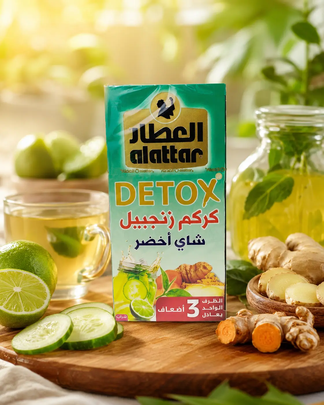 شاي أعشاب بالكركم والزنجبيل من العطار