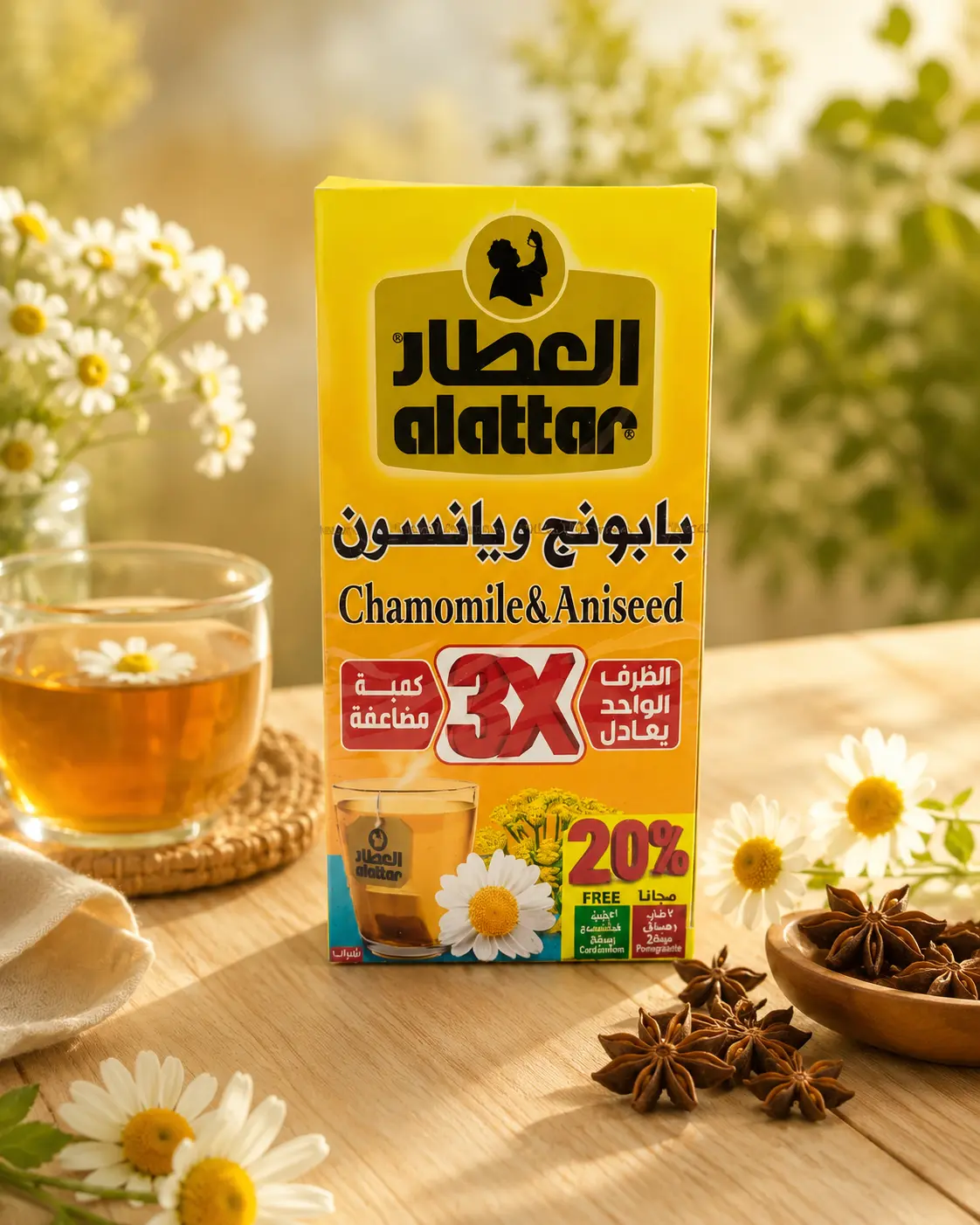 شاي بالبابونج واليانسون من العطار
