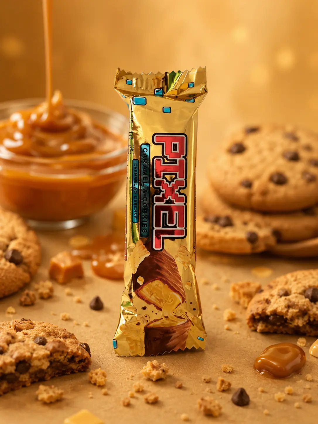 حلوى بيكسل بالكراميل والكوكيز من أولدوز، 35 جرام